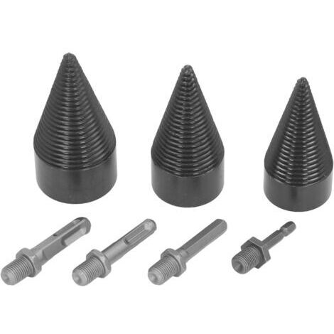 Kit de séparateurs coniques de 32 mm, 42 mm et 50 mm, forets séparateurs carrés/rondeaux, queue hexagonale, outil de perçage robuste pour fendre le bois