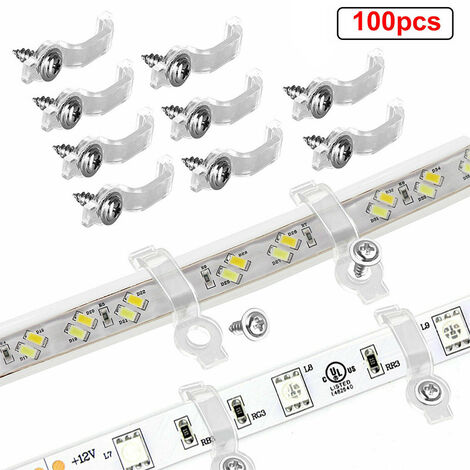Kit de serrage de clips de câble en plastique de type R, clips de fixation de cordon de montage à vis en nylon avec lot de 100 vis pour la gestion des câbles