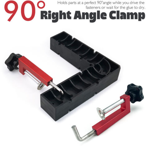 Kit de Serre-joints et Gabarit de Perçage à 90° pour Cadres - Installation Rapide et Précise - Équerre de Menuiserie (Rouge)