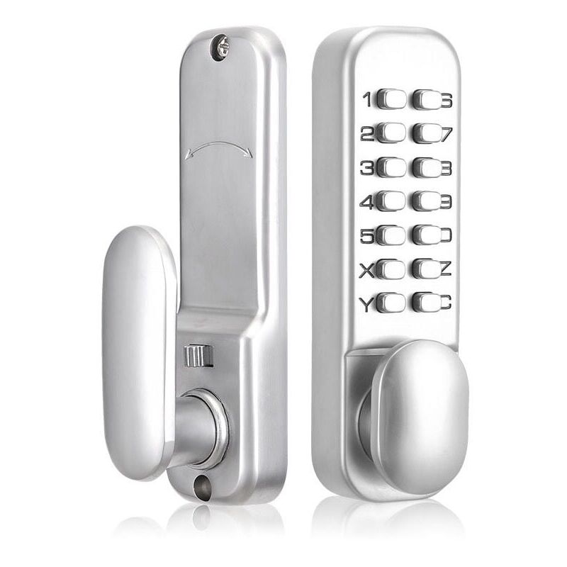 Kit de serrure à code mécanique, 1 à 14 chiffres alliage de zinc serrure à combinaison d'accès sans clé pour porte coulissante, avec fonction de