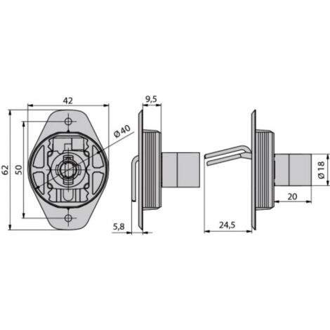 Kit de serrure de porte coulissante pour cylindre interchangeable Z23 Ø18 avec rosace et tringle de fermeture recoupable - pour - LEHMANN