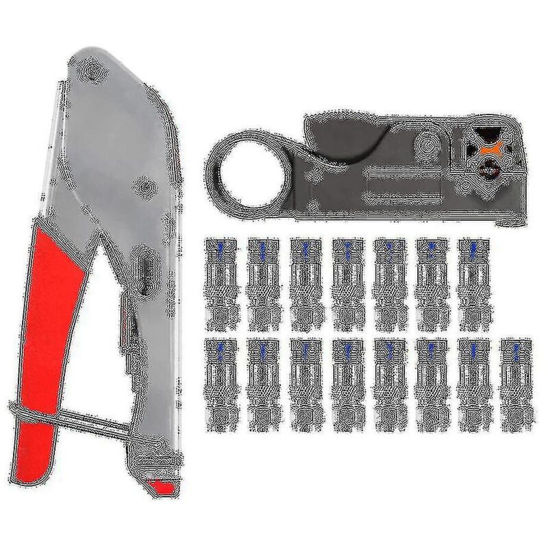Fei Yu - Kit de sertissage de câble coaxial pour Rg6 Rg59, kit d'outils de compression coaxiale avec 15 connecteurs f Rg6 Rg59