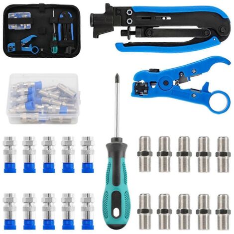 Kit de sertissage de câbles, outil de compression coaxiale pour RG6 RG59 RG11 (voir illustration)
