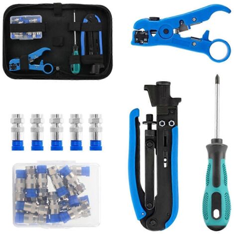 Kit de sertissage pour câble coaxial, outil de compression pour câbles RG6, RG59 et RG11 (voir illustration)