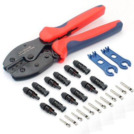 Kit de sertissage solaire portable avec pinces, connecteurs et clé - Haute efficacité pour câbles PV