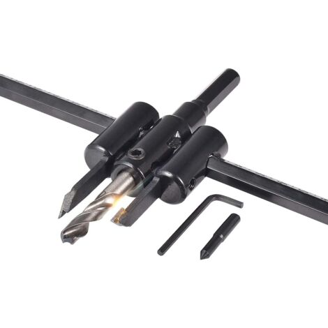 Kit de sierra circular ajustable AIPERQ de 30 mm a 300 mm, broca para paneles de yeso, sierra circular, herramientas de bricolaje para hacer agujeros en madera (30-300 mm)