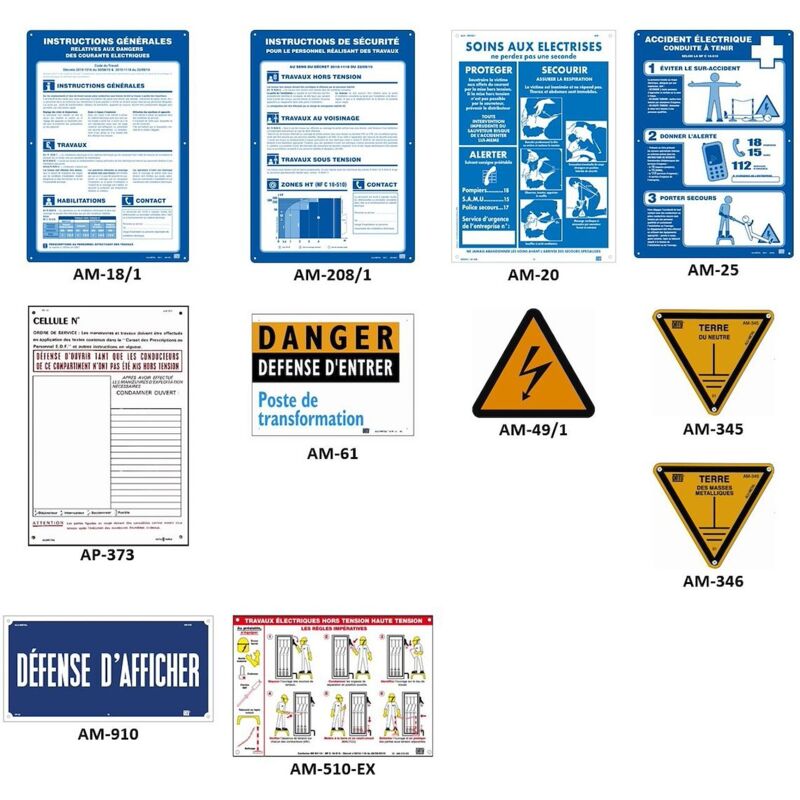 Kit de signalisation - pour poste de transformation - plaque enedis Catu am-802/1