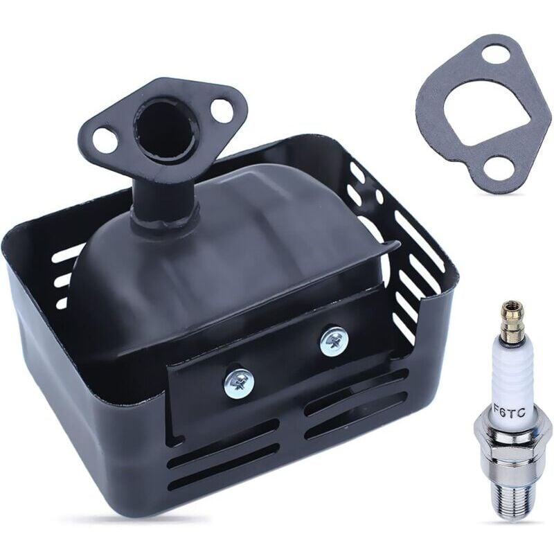 Kit de Silencieux Échappement pour Honda GX200 GX160 GX120 GX140, Echappement avec Tuyau + Joint + Bougie d'allumage Pièces de Rechange Silencieux
