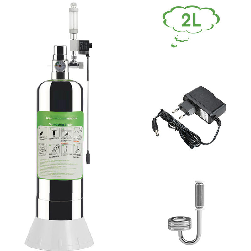 

Kit de sistema de generador de CO2 para acuarios de 2L, con difusor de burbuja de solenoide