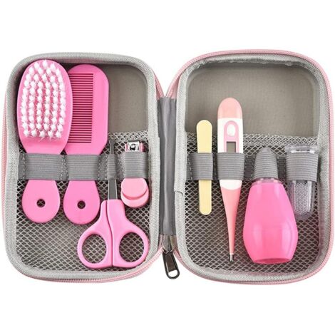 Kit de Soins pour Bébé, 8 Pcs Set de Soins de Santé pour Jeunes Enfants, Portable Sécurité Kit Inclut Peigne Ciseaux Coupe,