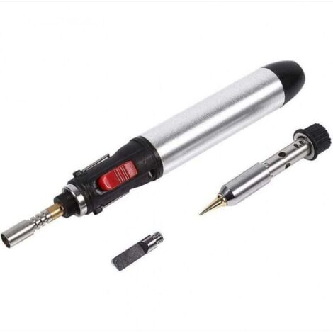 Kit de soldador a gas KZQ: soldador inalámbrico 4 en 1 de gas butano con temperatura ajustable y soplete.