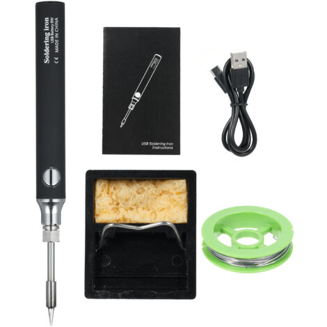 Kit de soldador inalámbrico, mini soldador recargable por USB, kit de herramientas de soldadura con 3 ajustes de temperatura para pequeños proyectos de soldadura, para el hogar.