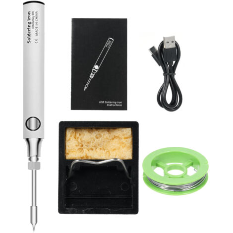 Kit de soldador inalámbrico recargable por USB, mini soldador de 5 V, 3 temperaturas ajustables, para pequeños proyectos de electrónica y bricolaje.