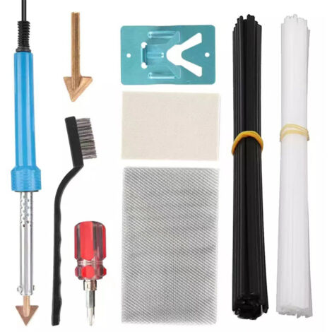 Kit de soldadura de plástico de 80 W con soldador y soporte – Para la reparación de parachoques de coches y kayaks