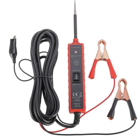 Kit de sondas para circuitos de alimentación, probador de funciones para automóviles de 6-24 V, con luz LED, detector de circuitos, probador de voltaje, probador de luz para sistemas eléctricos