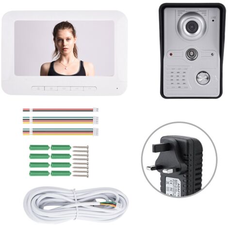 Kit de sonnette étanche pour interphone avec caméra vidéo couleur de 7 pouces