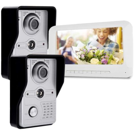 Kit de Sonnette kit de Sonnette interphone vido Smart Camra de scurit Systme Home Systme de scurit avec 7,8cm TFT LCD Screem Fonction de Vision Nocturne, .00V