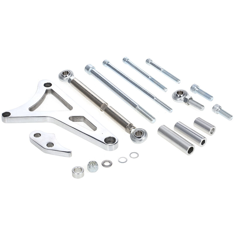 

Kit de soporte de alternador de repuesto de bloque pequeno de aluminio pulido Billet para Ford 351W 260289302,Plata