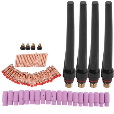 Kit de Soudage TIG 68 Pièces avec Lentille à Gaz et Buses pour Torches WP‑17/18/26