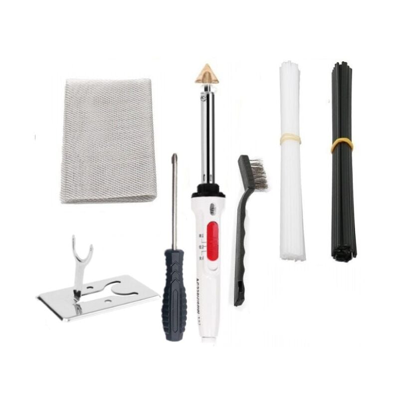 Kit de soudure plastique, Kit Reparation Plastique avec 2 Types 20 Noir et 20 Blanc Baguettes de Soudage (20cm)&1 Pointe de fer à Souder, Soudage