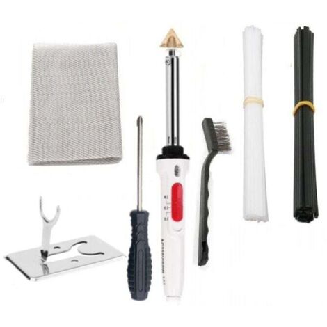 Kit de soudure plastique, Kit Reparation Plastique avec 2 Types 20 Noir et 20 Blanc Baguettes de Soudage (20cm)&1 Pointe de fer à Souder, Soudage Plastique pour Voitures Pare-Chocs, Outil de repassage