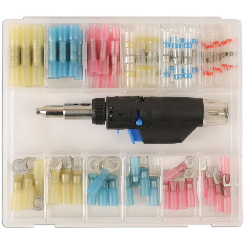Laser Tools - kit de soudure pour connecteur avec torche et 72 cosses electriques