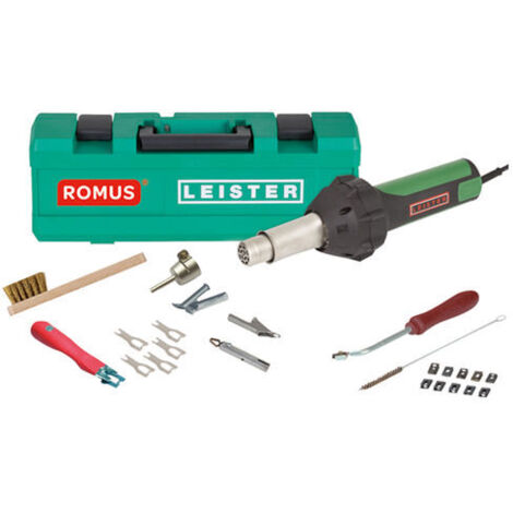 Kit de soudure professionnel pour sols PVC et linoléum – Chalumeau Leister Triac ST – Finitions esthétiques et durables – 8 pièces – Romus