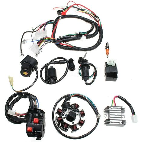 Kit de Stator CDI pour faisceau de cablage électrique pour ATV QUAD 150/200/250CC, ligne de véhicule complète bobine appareil électrique fonction interrupteur assemblage, ATV accessoires