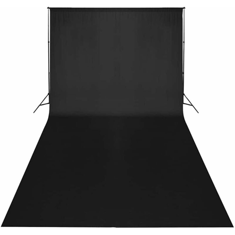 Kit de studio et toile de fond noire 600 x 300 cm et lumières CFW671487