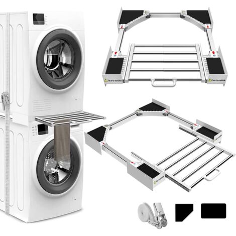 Kit de superposition avec séchoir(53-68 cm) pour Lave linge, taille réglable