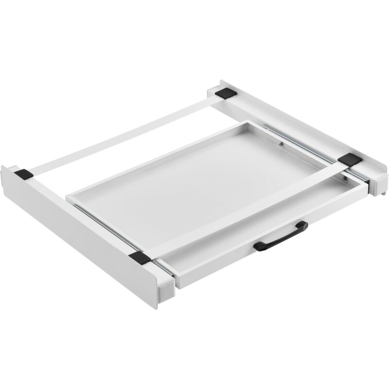 Kit de superposition avec tablette coulissante pour lave-linge sèche-linge standard blanc