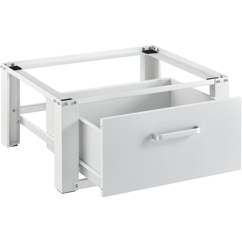 Kit de superposition intercalaire lave-linge sèche-linge support de lave-linge acier aluminium 63 x 54 x 31 cm blanc