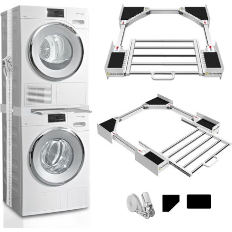 Kit de superposition laveuse-sécheuse 29 pouces , kit de superposition universel laveuse-sécheuse avec séchoir coulissant , kit de superposition réglable 29"/28"/27"/26"/25"/24" avec piège à cliquet S