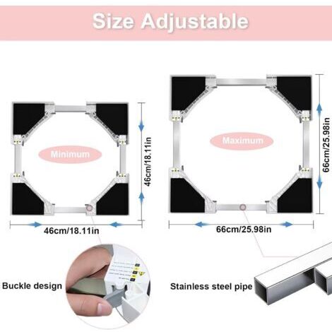 Kit de superposition pour lave-linge et sèche-linge, antidérapant, gain de place, plage de réglage de 48 à 75 cm Maison et jardin Pièces et accessoires 1 kit de superposition pour lave-linge et sèc