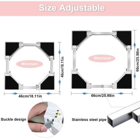 Kit de superposition pour lave-linge et sèche-linge, antidérapant, gain de place, plage de réglage de 48 à 75 cm  Maison et jardin  Pièces et accessoires  1 kit de superposition pour lave-linge et sèc