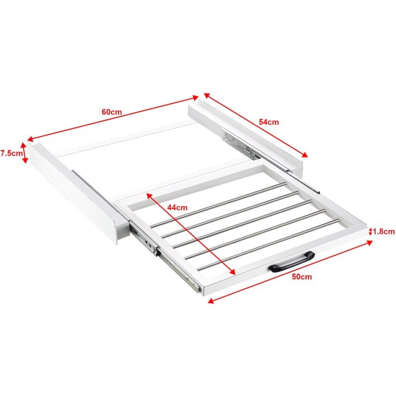 Helloshop26 - Kit de superposition pour lave-linge sèche-linge standard 60 cm avec porte-serviettes blanc