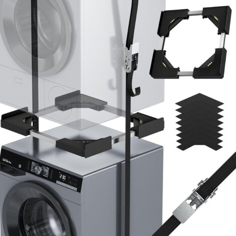 Kit De Superposition Universel - 1 Unité - Acier Et Abs - Réglable 45 À 68 Cm - Pour Lave-linge Et Sèche-linge - Noir