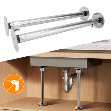 Kit de Support en Stainless Steel pour Sink Undermount - 2 Brackets Adjustable 45-78cm - Reparation Kitchen & Bathroom
