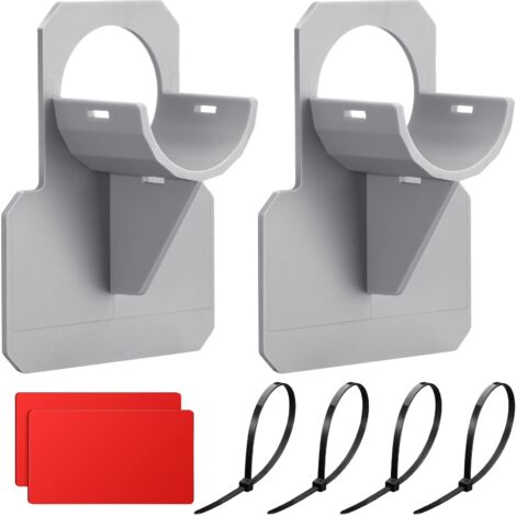 Kit de support pour tuyaux de piscine (2 pièces) — Support pour tuyau d'eau et porte-tuyau  inclut du ruban adhésif et 4 colliers de serrage — Accessoires conçus pour piscines hors-sol (Gris)