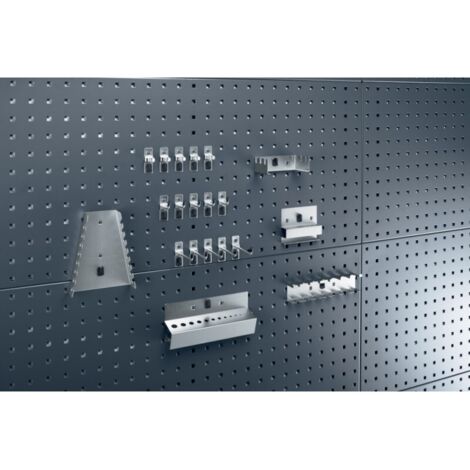 Kit de supports d'outils 20 pièces galvanisé pour plaques perforées