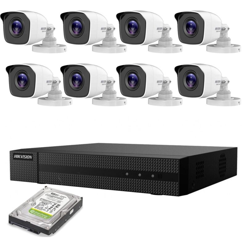 Kit de surveillance vidéo ip poe 8 caméras Hikvision 4 mpx 4K hd 2TB