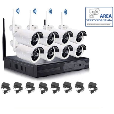 KIT DE SURVEILLANCE VIDÉO SANS FIL 2 MP FULL WIFI HD IP 8 CAMÉRAS NVR LAN REMOTE 3G