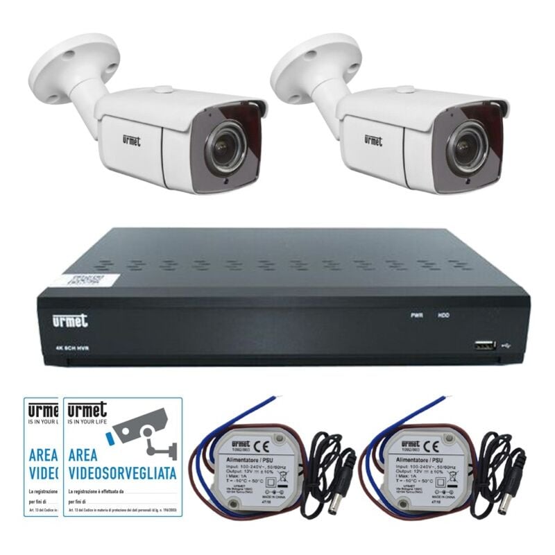 Kit Vidéosurveillance Urmet ahd 1080N 8 canaux avec 2 Caméras 1097/818