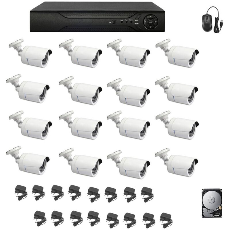 Housecurity - kit de surveillance vidéo ahd 16 caméras 5 mpx dvr 16 ch 1 tb