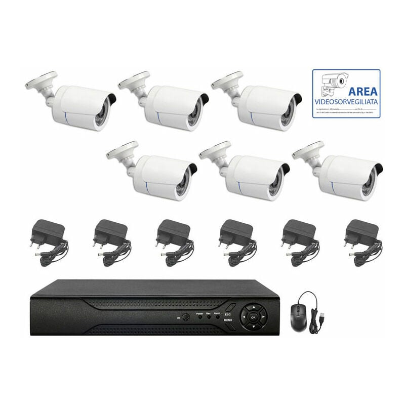 Housecurity - kit de surveillance vidéo ahd 6 caméras infrarouge 5 mpx ip dvr 8 canaux