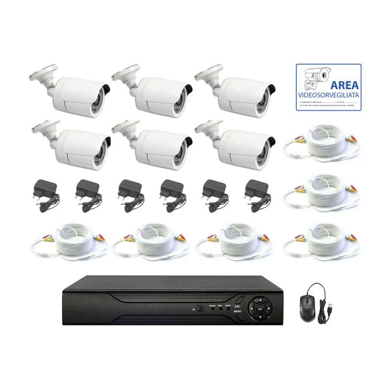 Housecurity - kit video surveillance ahd 6 cameras ir 5 mpx cables ip dvr 8 canaux