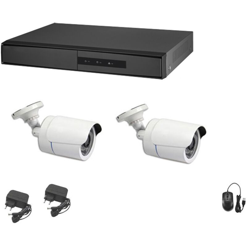 Housecurity - kit de vidéosurveillance ahd cloud dvr 4 canaux 2 caméras 5 mpx