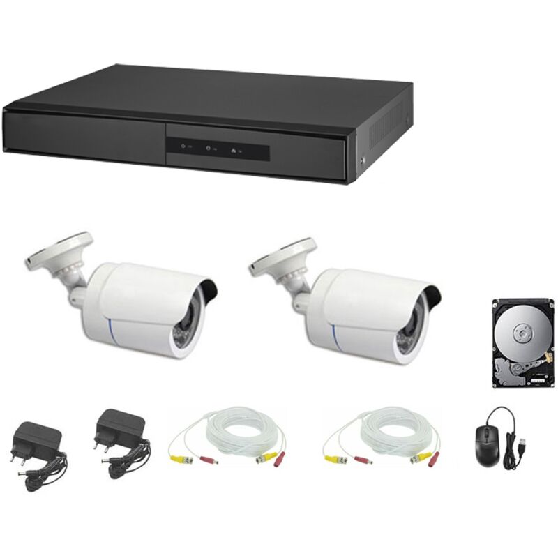 Housecurity - kit de videosurveillance 2 cameras 5 mpx disque dur 1 tb cables
