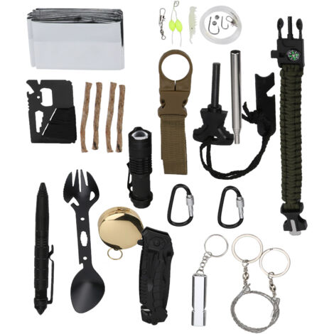 Kit de Survie 30 en 1 pour Camping et Aventure - Équipement de Secours en Plein Air