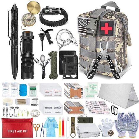 Kit de survie d'urgence professionnel avec matériel de premiers secours pour le camping
